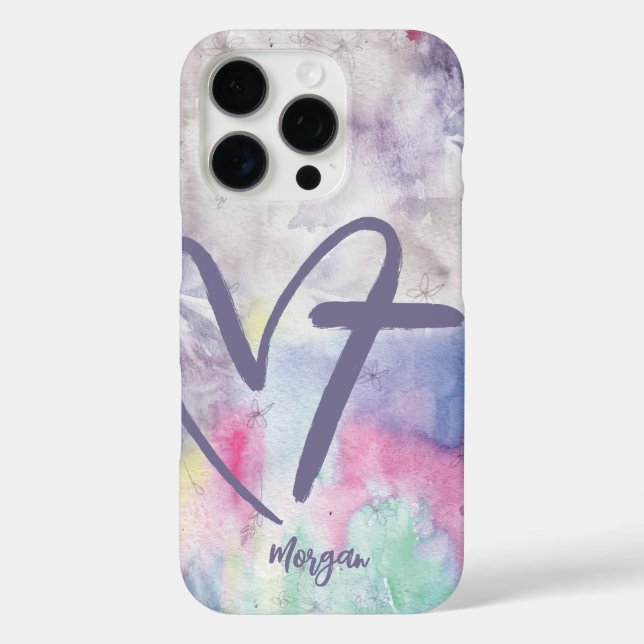 Herzkreuz Farbenfrohe Wasserfarbe iPhone 16 Pro Hülle (Rückseite)