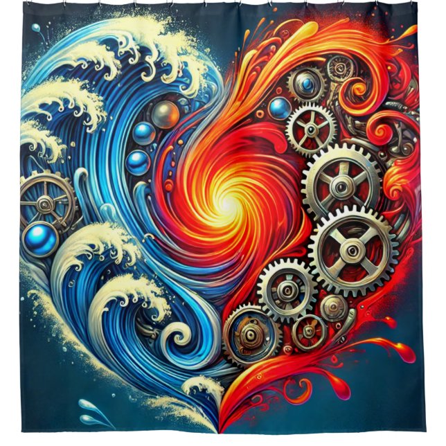 Herzkunst Duschvorhang (Vorderseite)