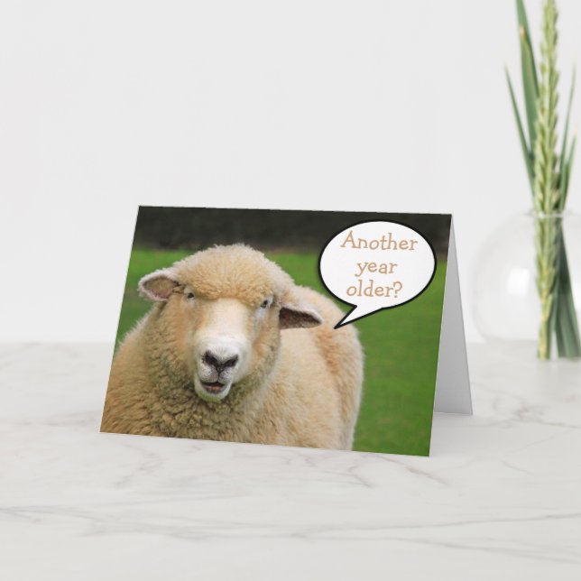 Herzlich gedankenvolles Schaf zum Geburtstag Karte (Vorderseite)