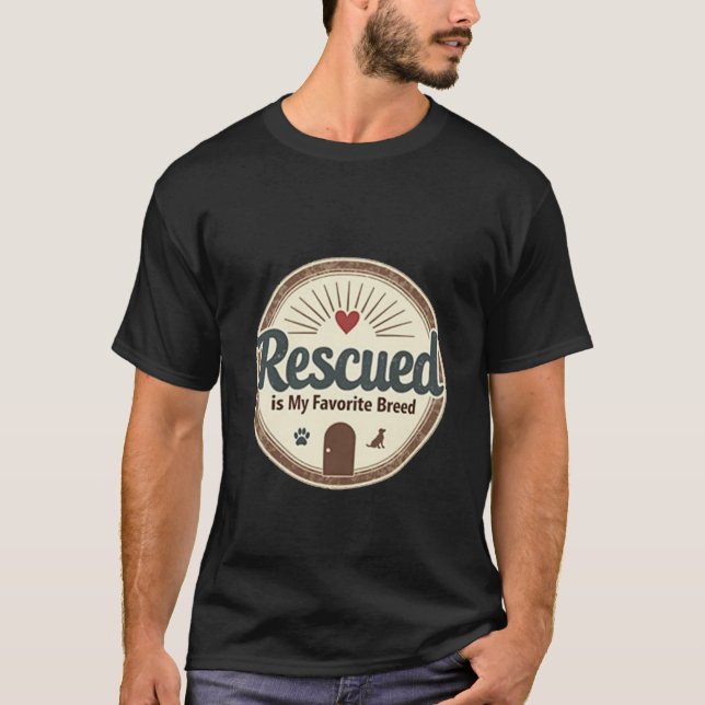 Herzlich gerettet ist meine Lieblingsrasse Hunde A T-Shirt (Vorderseite)