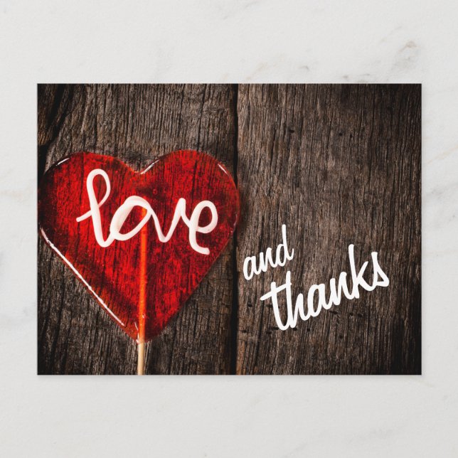 Herzlich Liebe und Dank an Rustic Barn Wood Vielen Postkarte (Vorderseite)