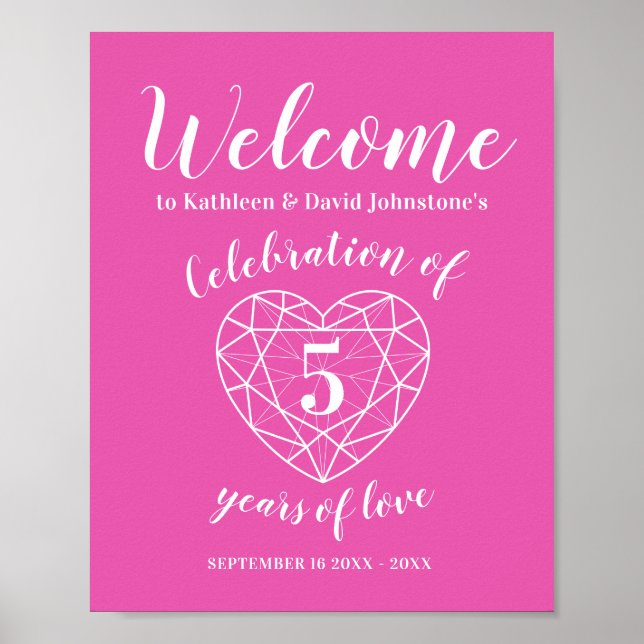 Herzlich willkommen 5 Jahre Liebe 5 Jahre Geburtsh Poster (Vorne)