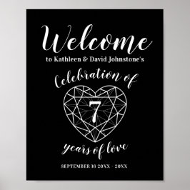 Herzlich willkommen 7 Jahre Liebe 7. Jubiläum Poster