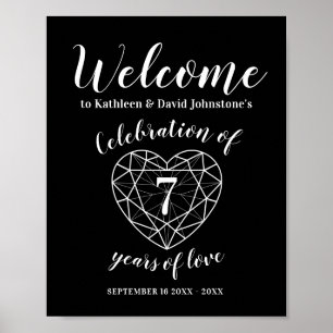 Herzlich willkommen 7 Jahre Liebe 7. Jubiläum Poster