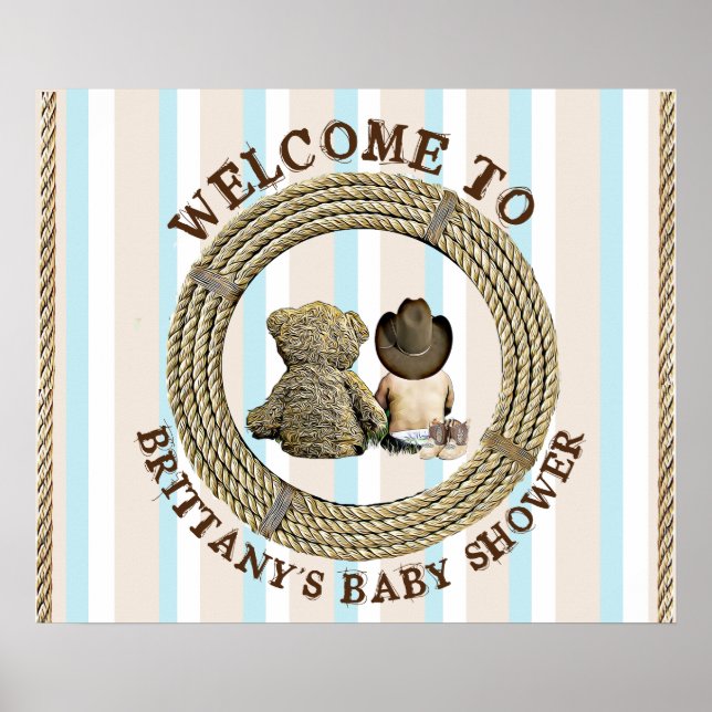 Herzlich Willkommen auf dem Personalisierten Baby  Poster (Vorne)