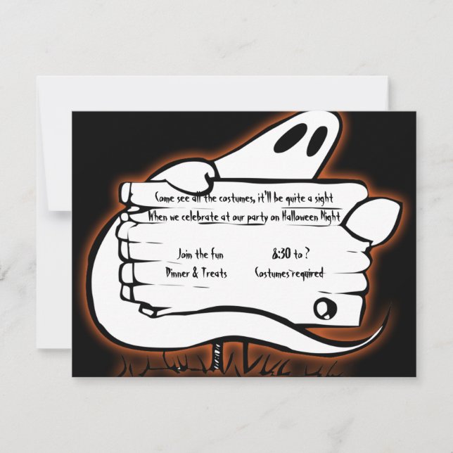 Herzlich willkommen auf Schwarz Halloween Einladun Einladung (Vorderseite)