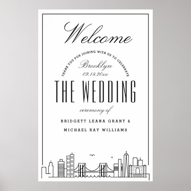Herzlich willkommen auf unserer Brooklyn Hochzeit! Poster (Vorne)