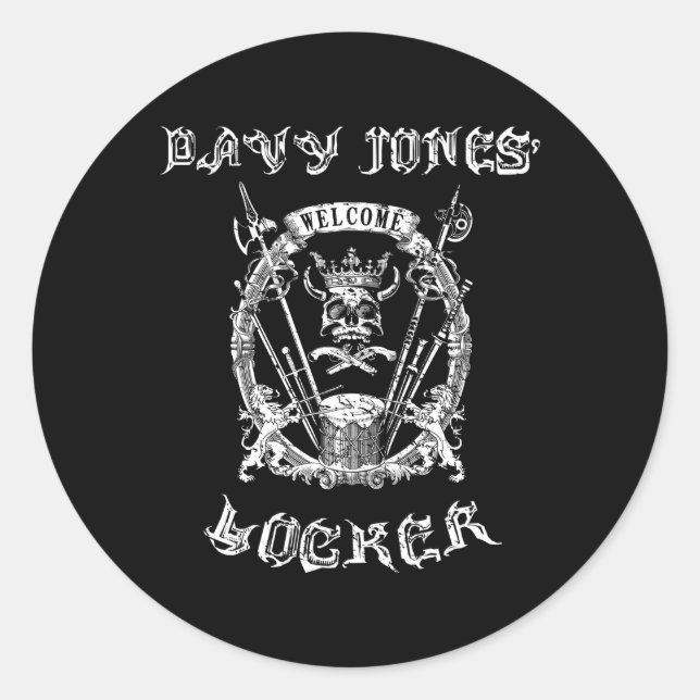 Herzlich willkommen bei Davy Jones Locker Pirate a Runder Aufkleber (Vorderseite)