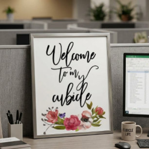 Herzlich willkommen bei der Arbeit meines Cubicle Poster