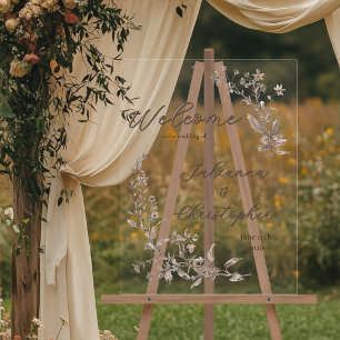 Herzlich willkommen bei der Hochzeit der eleganten Acrylschild
