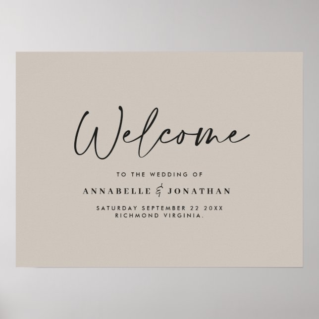 Herzlich Willkommen bei der Hochzeit der modernen  Poster (Vorne)