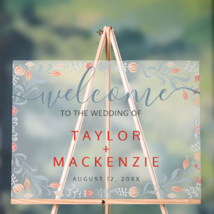 Herzlich willkommen bei der Hochzeit personalisier Acrylschild