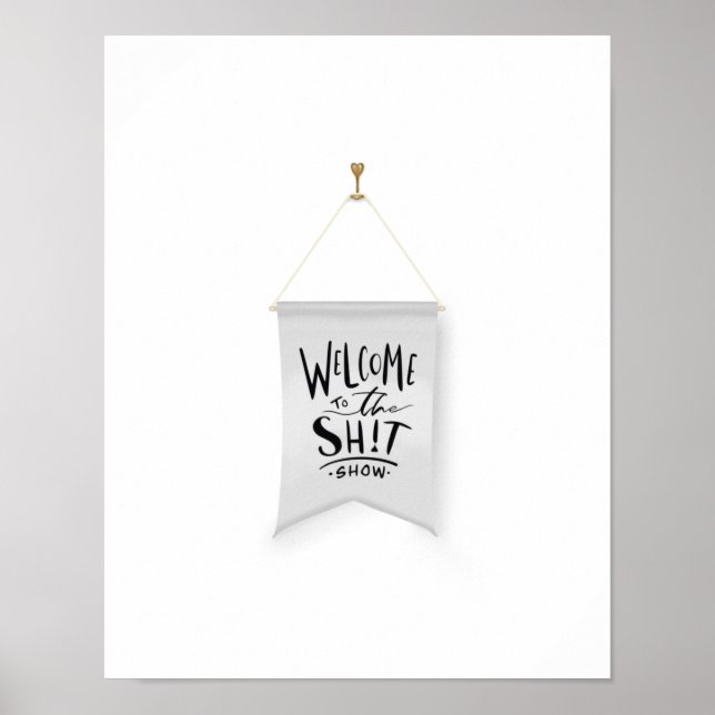 Herzlich willkommen bei der Kack Show Gray Wall Ar Poster (Vorne)