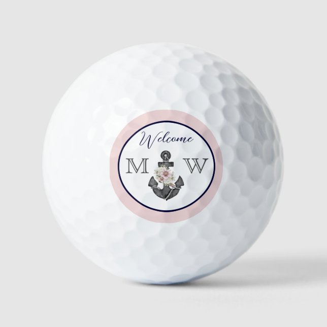 Herzlich willkommen bei der Nautic Wedding Floral  Golfball (Vorderseite)
