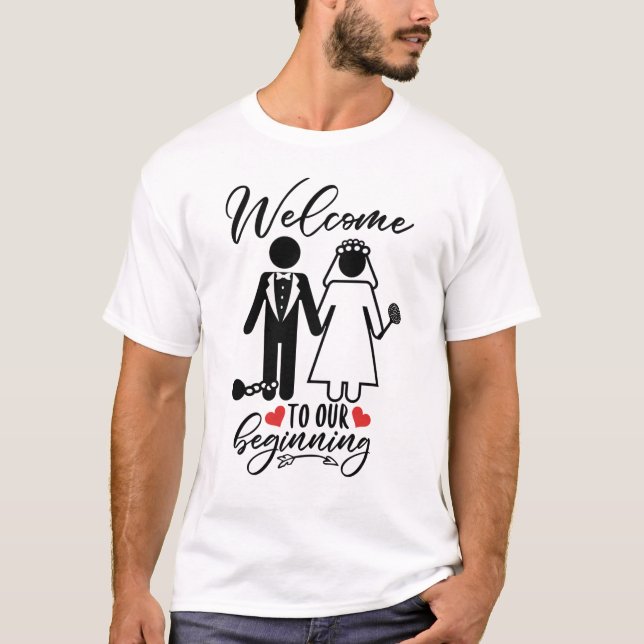 Herzlich willkommen bei der neuen Anfängerhochzeit T-Shirt (Vorderseite)