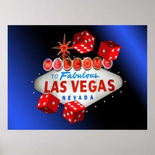 Herzlich willkommen bei Fabulous Las Vegas Blue Gl Poster (Vorne)