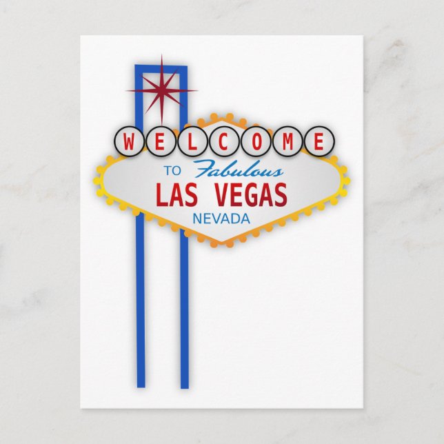Herzlich Willkommen bei Fabulous Las Vegas Nevada  Postkarte (Vorderseite)