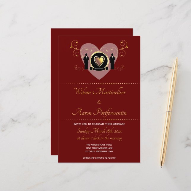 Herzlich willkommen bei LGBTQ Hochzeit in Burgund (Vorderseite/Rückseite Beispiel)