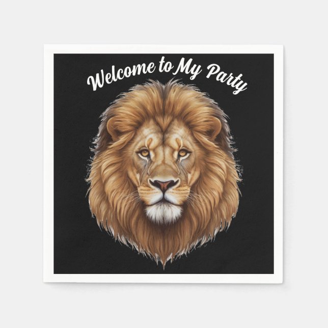Herzlich willkommen bei Mein Party Lion Serviette (Vorderseite)