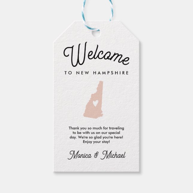 Herzlich willkommen bei NEW HAMPSHIRE Wedding JEDE Geschenkanhänger (Vorderseite)