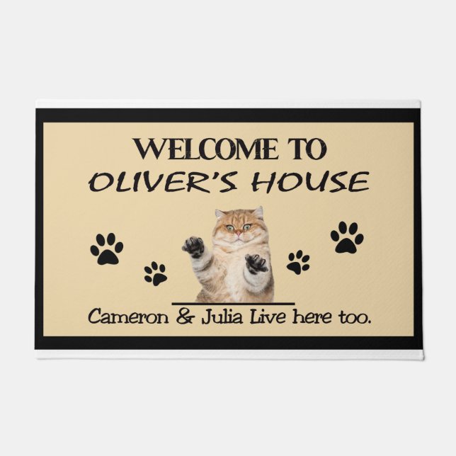 Herzlich willkommen bei Oliver's House Cat Live au Fußmatte (Vorderseite)