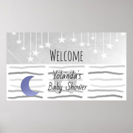 Herzlich willkommen bei Stars and Moon Baby Dusche Poster