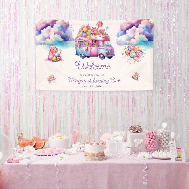 Herzlich willkommen bei Sweet Budget CandyLane Kid Banner (Party)