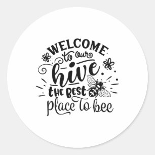 Herzlich willkommen bei uns im Frühjahr der Bienen Runder Aufkleber