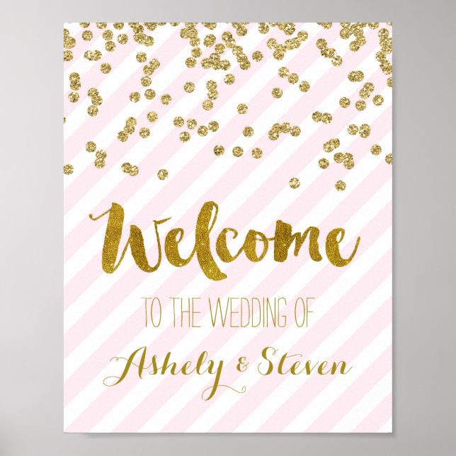 Herzlich willkommen bei unserem Hochzeitsschild Pi Poster (Vorne)