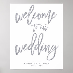 Herzlich willkommen bei unserem Hochzeitsschild-Si Poster