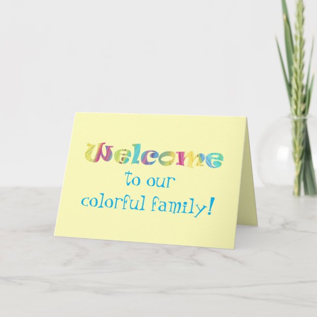 Herzlich Willkommen bei unseren farbenfrohen Famil Einladung (Vorderseite)