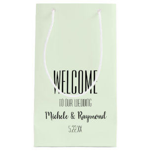 Herzlich willkommen bei unserer Hochzeit MINT GREE Kleine Geschenktüte