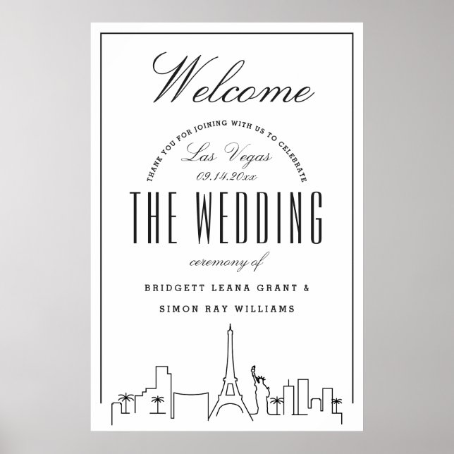Herzlich Willkommen bei unserer Las Vegas Hochzeit Poster (Vorne)