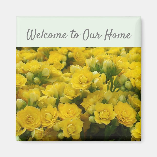Herzlich willkommen bei unserer Zuhause Floral Gel Magnet (Vorne)
