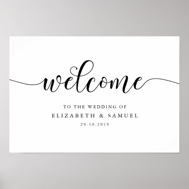 Herzlich willkommen beim Hochzeitszeichen Poster (Vorne)