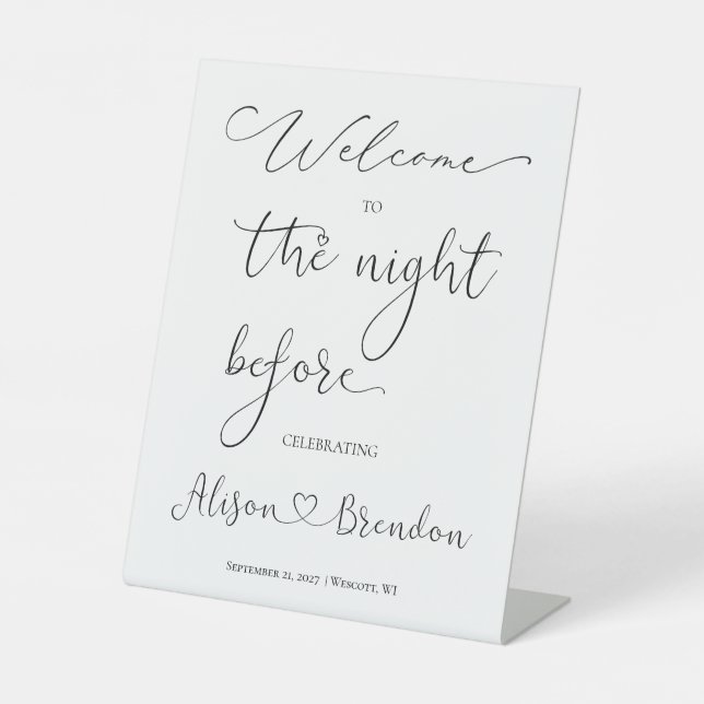 Herzlich willkommen beim Schild "Night Before (Vorderseite)