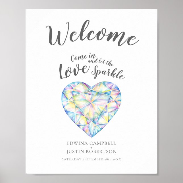 Herzlich willkommen Gelassen Liebe funkeln Rautenh Poster (Vorne)