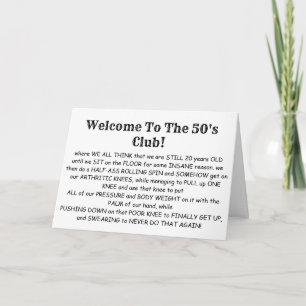 Herzlich willkommen im 50er Jahre Club, Happy Birt Dankeskarte