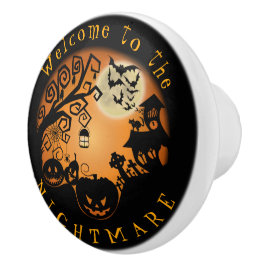 Herzlich willkommen im Albtraum Halloween Pumpkin  Keramikknauf