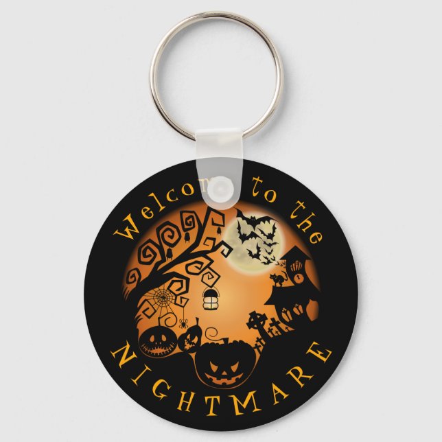 Herzlich willkommen im Albtraum Halloween Pumpkin  Schlüsselanhänger (Vorderseite)