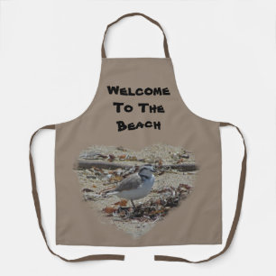 Herzlich willkommen im Beach Snowy Plover Foto Coa Schürze