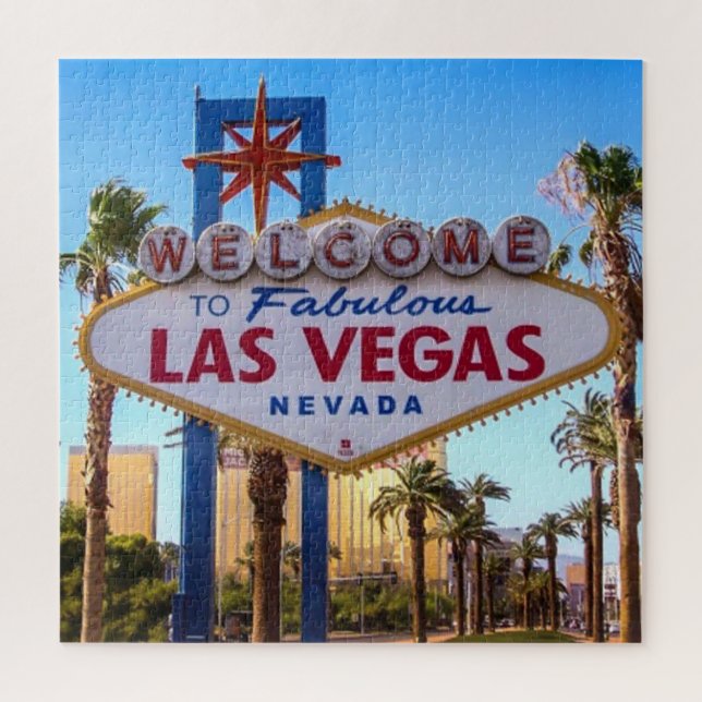 Herzlich willkommen im fabulous Las Vegas Sign Puz (Vertikal)