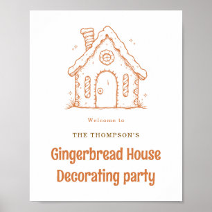 Herzlich willkommen im Gingerbread House Dekoriere Poster