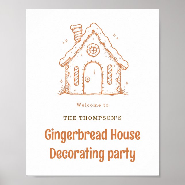 Herzlich willkommen im Gingerbread House Dekoriere Poster (Vorne)