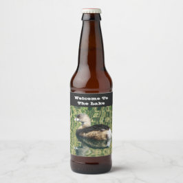 Herzlich willkommen im Grebe Water Reflection Gast Bierflaschenetikett