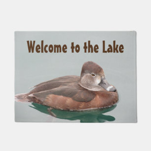 Herzlich willkommen im Lake Ring-halted Duck Foto  Fußmatte