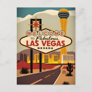 Herzlich willkommen im Las Vegas Nevada Postkarte