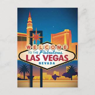 Herzlich willkommen im Las Vegas Nevada Postkarte