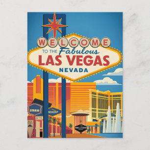 Herzlich willkommen im Las Vegas Nevada Postkarte