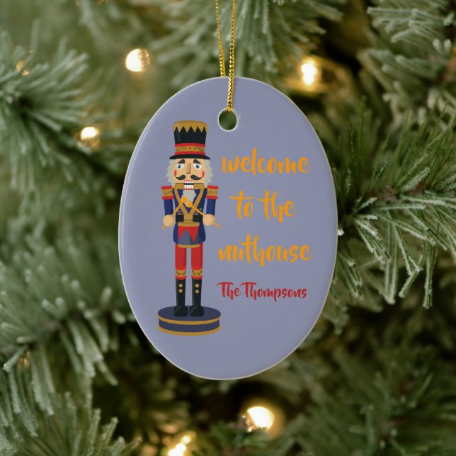 Herzlich willkommen im Nackthaus lustige Nutcracke Keramik Ornament (Baum)